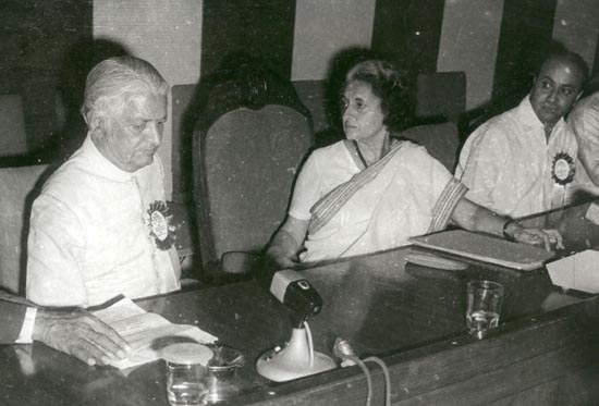 Parmar with Indira Gandhi