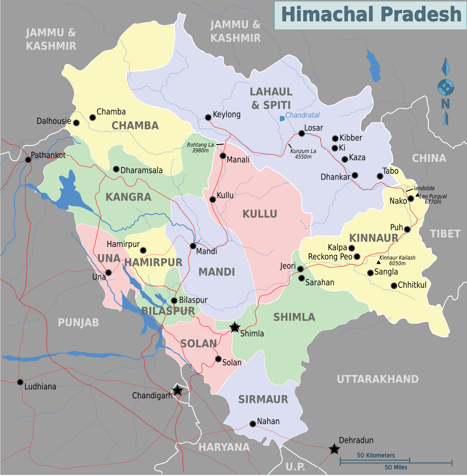 Himachal Pradesh Map
