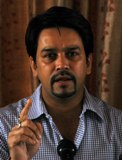 President HP Cricket Association and MP Anurag Thakur addresses media persons in Shimla on Monday.Photo by: Amit Kanwar