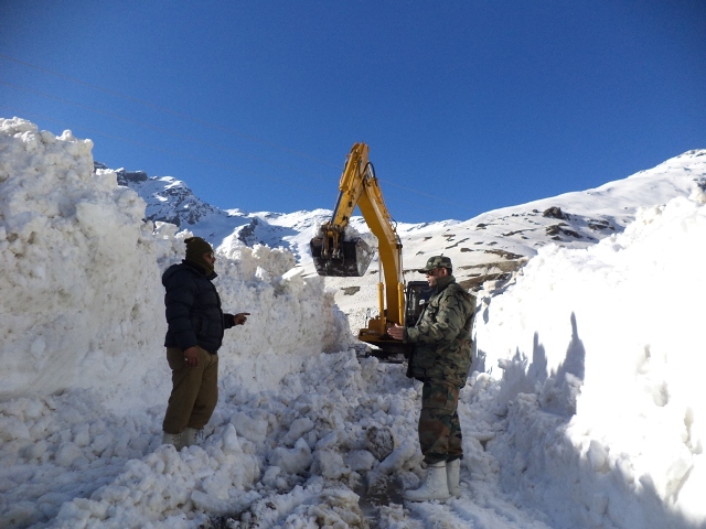 Snow clearing operations atop Rohtang Pass; File Photo - Sanjay Dutta