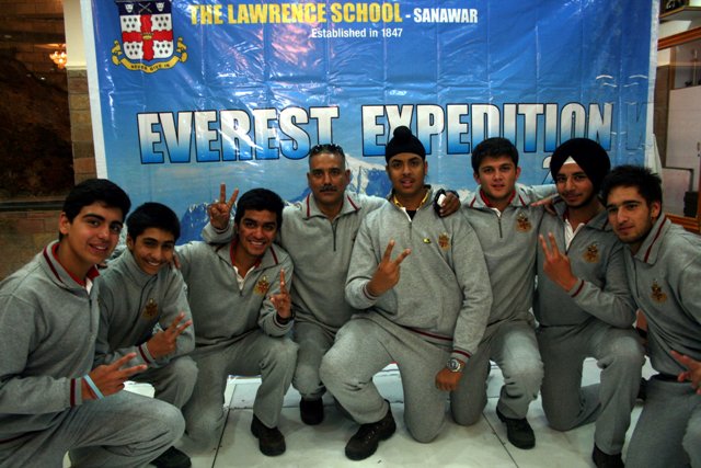 Sanwar boys with trainer Rana at Everest flag off