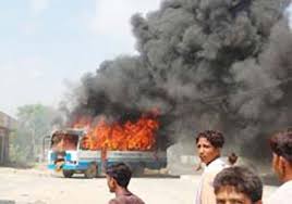 Clash in Haryana town, buses torched