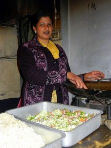 Gurmeet Kaur busy giving final touches to her preparations at the Dhaba 