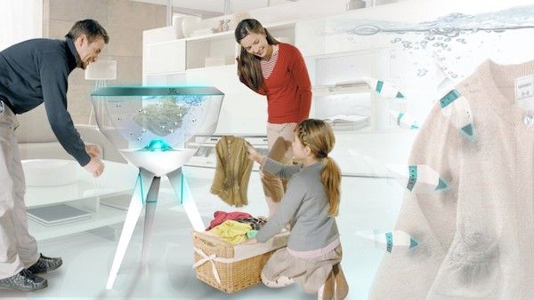 Pecera washing machine with robotic fishes_1