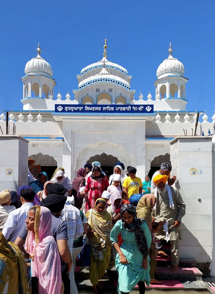 Devotees visit Gurdwara Likhasar Sahib in large numbers.
